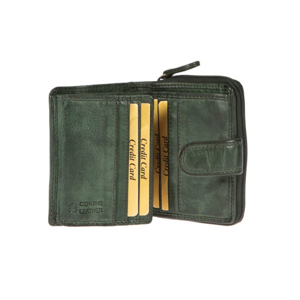 WS-1821GREEN (2) - Γυναικείο δερμάτινο πορτοφόλι