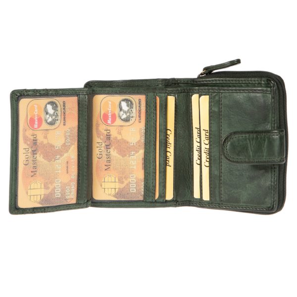 WS-1821GREEN (3) - Γυναικείο δερμάτινο πορτοφόλι