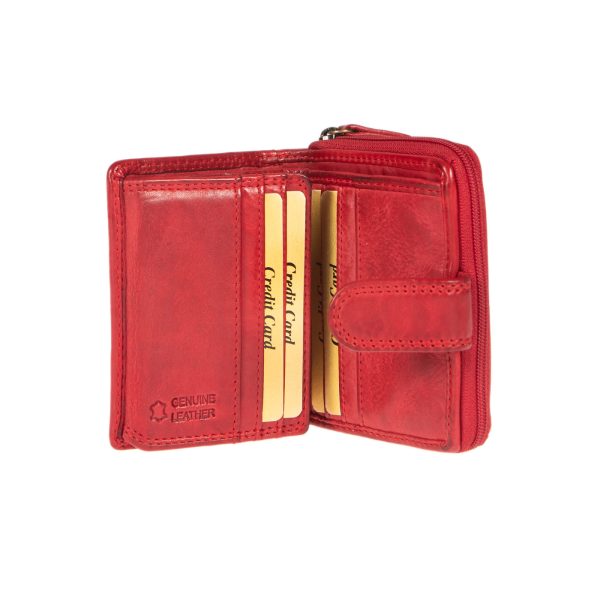 WS-1821RED (2) - Γυναικείο δερμάτινο πορτοφόλι