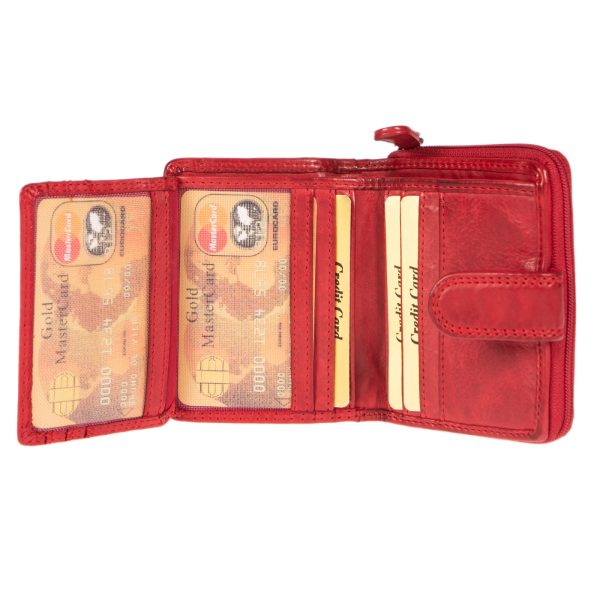 WS-1821RED (3) - Γυναικείο δερμάτινο πορτοφόλι