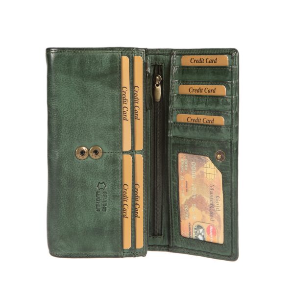 WS-1883GREEN (3) - Γυναικείο δερμάτινο πορτοφόλι
