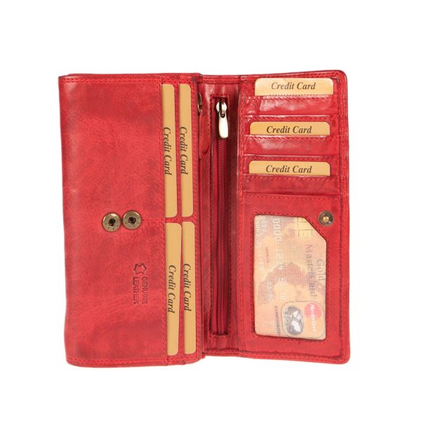 WS-1883RED (3) - Γυναικείο δερμάτινο πορτοφόλι