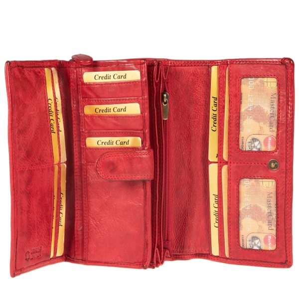 WS-200RED (4) - Γυναικείο δερμάτινο πορτοφόλι