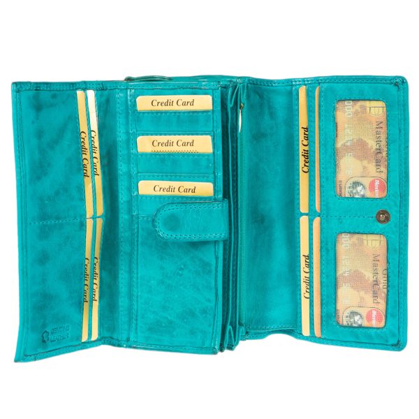 WS-200TURQUOISE (4) - Γυναικείο δερμάτινο πορτοφόλι