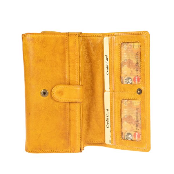 WS-200YELLOW (3) - Γυναικείο δερμάτινο πορτοφόλι
