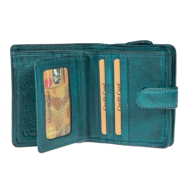 WS-2903PETROL (2) - Γυναικείο δερμάτινο πορτοφόλι
