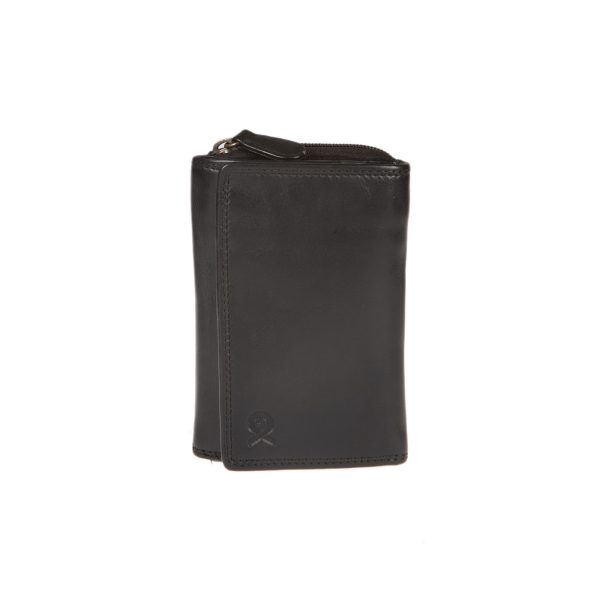 WS-40BLACK (1) - Δερμάτινο γυναικείο πορτοφόλι πλυμένο