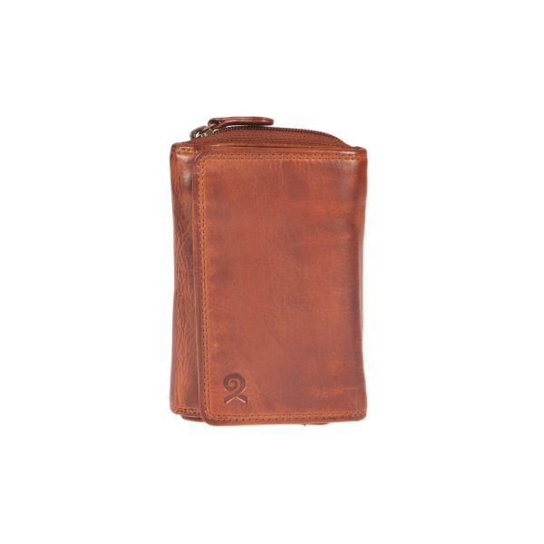 WS-40COGNAC (1) - Δερμάτινο γυναικείο πορτοφόλι πλυμένο