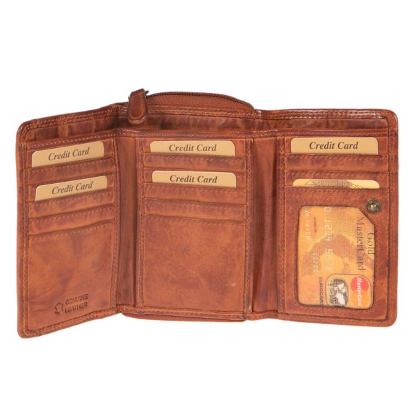WS-40COGNAC (2) - Δερμάτινο γυναικείο πορτοφόλι πλυμένο