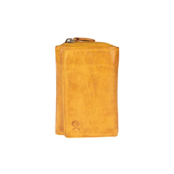 WS-40YELLOW (1) - Δερμάτινο γυναικείο πορτοφόλι πλυμένο