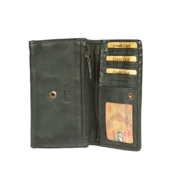 WS-482GREEN(3) - Γυναικείο δερμάτινο πορτοφόλι