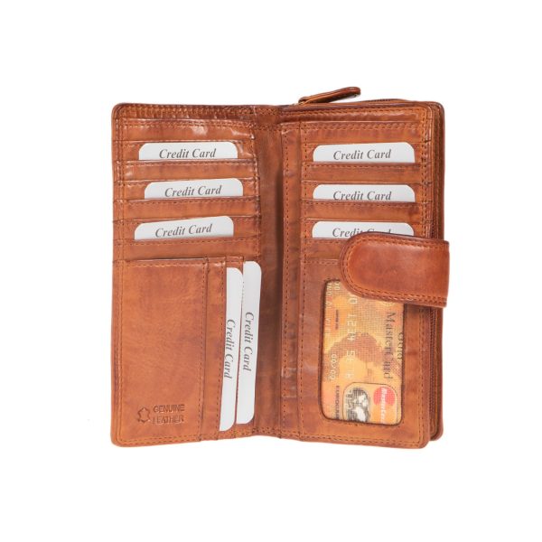 WS-7148COGNAC (2) - Γυναικείο δερμάτινο πορτοφόλι