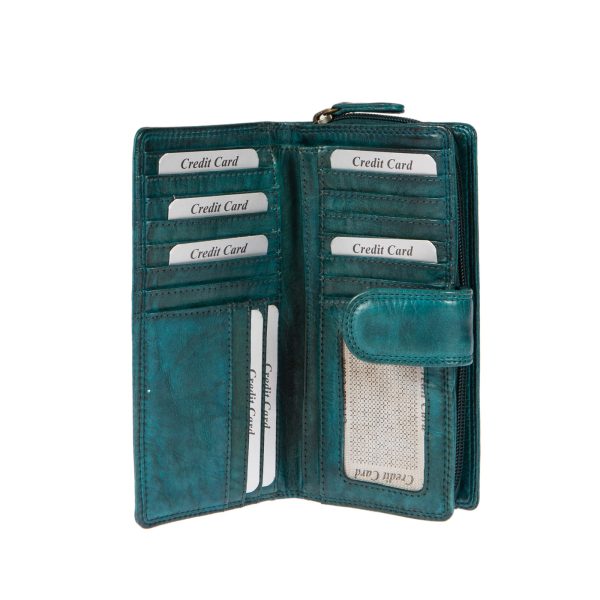 WS-7148PETROL (2) - Γυναικείο δερμάτινο πορτοφόλι