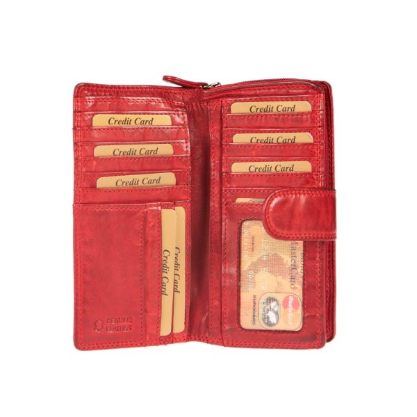 WS-7148RED (2) - Γυναικείο δερμάτινο πορτοφόλι