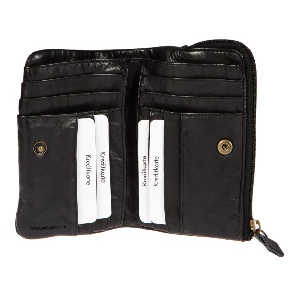 WS-91582BLACK (2) - Δερμάτινο γυναικείο πορτοφόλι πλυμένο