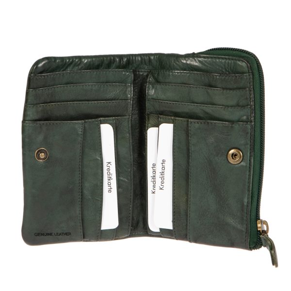 WS-91582GREEN (2) - Δερμάτινο γυναικείο πορτοφόλι πλυμένο