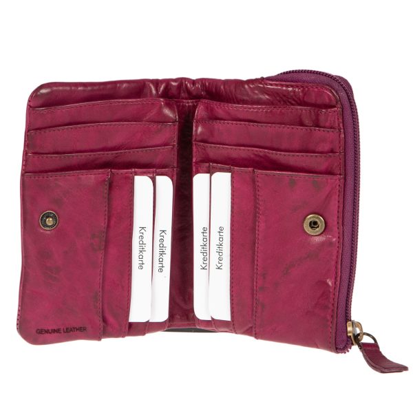 WS-91582LILAH (2) - Δερμάτινο γυναικείο πορτοφόλι πλυμένο