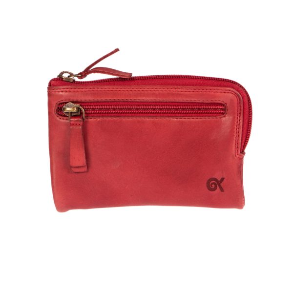 WS-91582RED (1) - Δερμάτινο γυναικείο πορτοφόλι πλυμένο