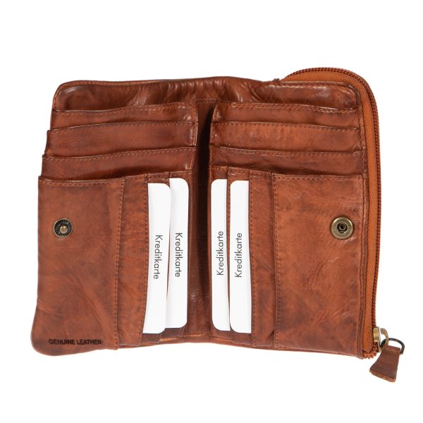 WS-91582TAN (2) - Δερμάτινο γυναικείο πορτοφόλι πλυμένο