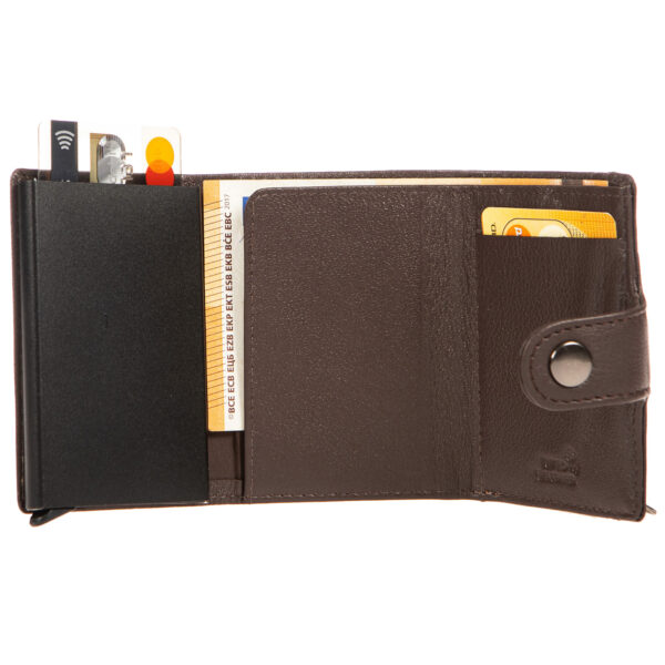 604BROWN (3) - Πορτοφόλι με μηχανισμό καρτών