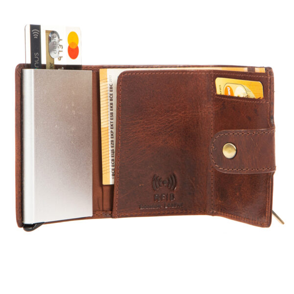 604V (2) - Πορτοφόλι vintage με μηχανισμό καρτών