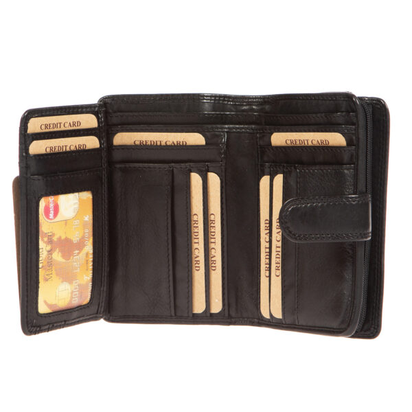 WS-3108BLACK (3) - Γυναικείο δερμάτινο πορτοφόλι