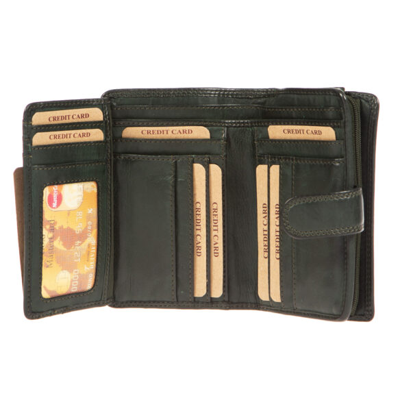 WS-3108GREEN (3) - Γυναικείο δερμάτινο πορτοφόλι