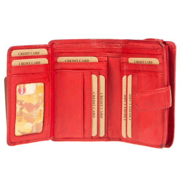 WS-3108RED (3) - Γυναικείο δερμάτινο πορτοφόλι