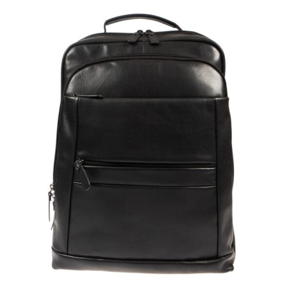 ΔΕ-1283 N - Δερμάτινο σακίδιο πλάτης μαύρο