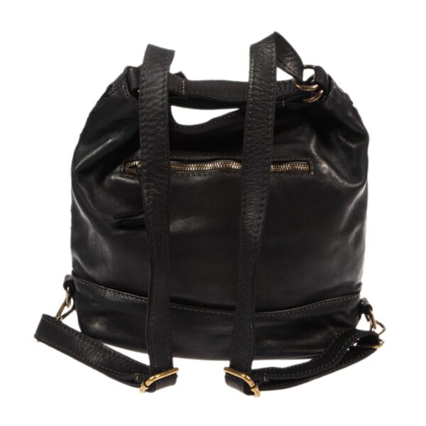 DE-6610 BLACK (5) - Δερμάτινη τσάντα ώμου