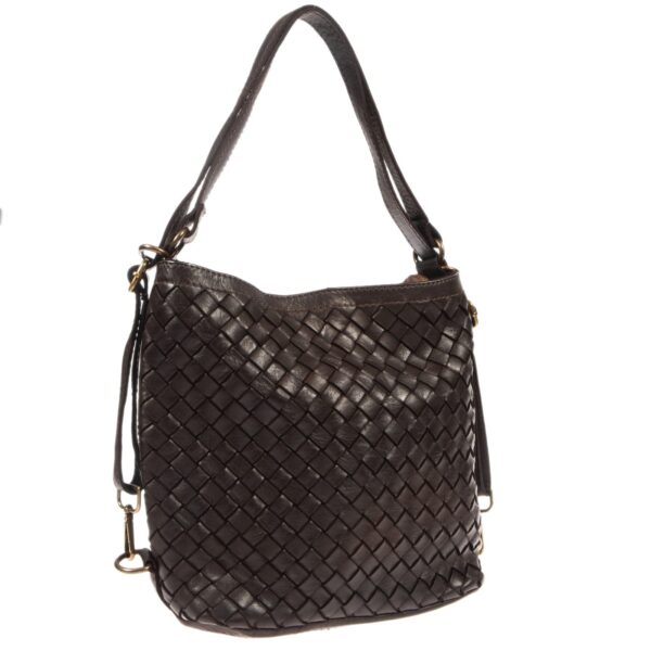 DE-6610 BROWN (2) - Δερμάτινη τσάντα ώμου