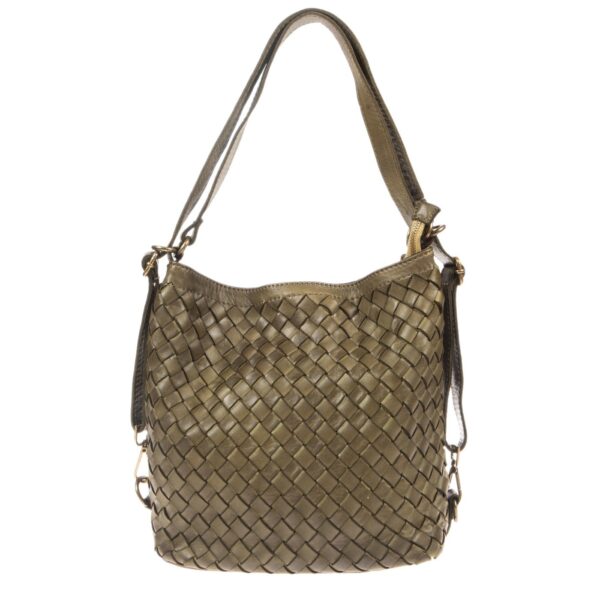 DE-6610 GREEN (1) - Δερμάτινη τσάντα ώμου