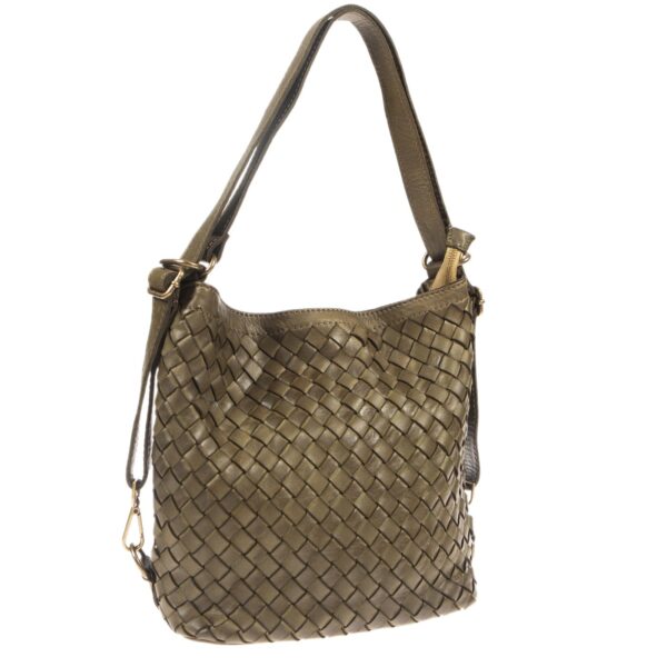 DE-6610 GREEN (2) - Δερμάτινη τσάντα ώμου