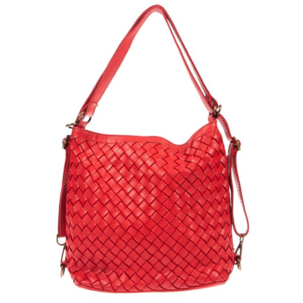 DE-6610 RED (1) - Δερμάτινη τσάντα ώμου