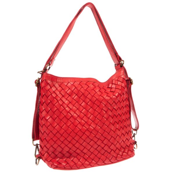 DE-6610 RED (2) - Δερμάτινη τσάντα ώμου