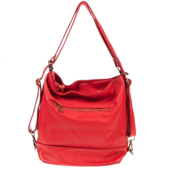 DE-6610 RED (3) - Δερμάτινη τσάντα ώμου