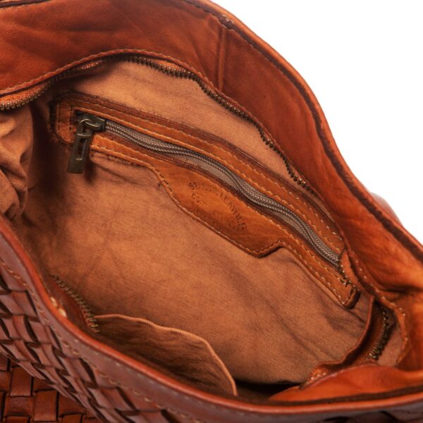 DE-6610 TAN (7) - Δερμάτινη τσάντα ώμου