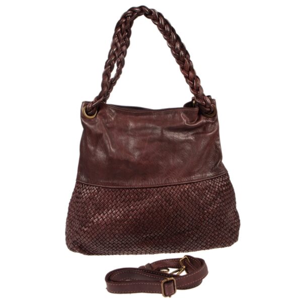 DE-6710 BORDEAUX (2) - Δερμάτινη τσάντα ώμου