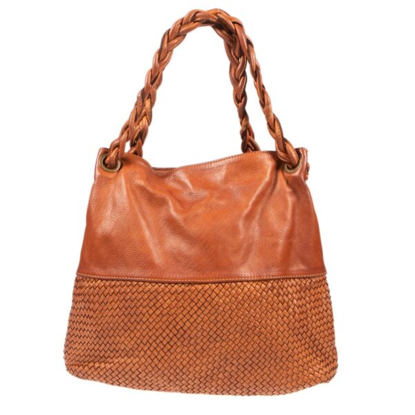 DE-6710 TAN (1) - Δερμάτινη τσάντα ώμου