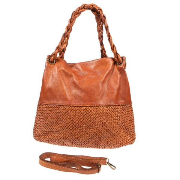 DE-6710 TAN (2) - Δερμάτινη τσάντα ώμου