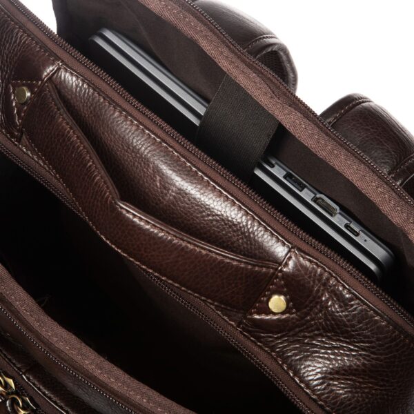 WS-14720 BROWN (4) - Δερμάτινο σακίδιο