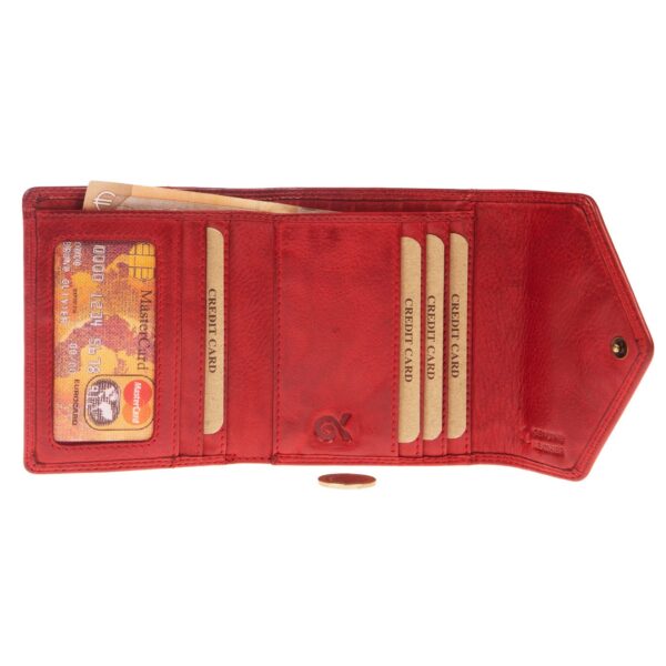 WS-3096RED (3) - Γυναικείο δερμάτινο πορτοφόλι