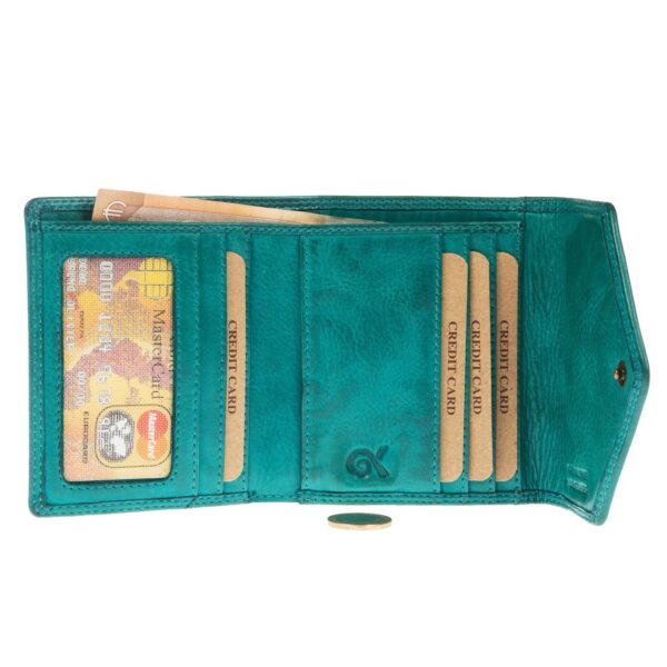 WS-3096TURQ (3) - Γυναικείο δερμάτινο πορτοφόλι