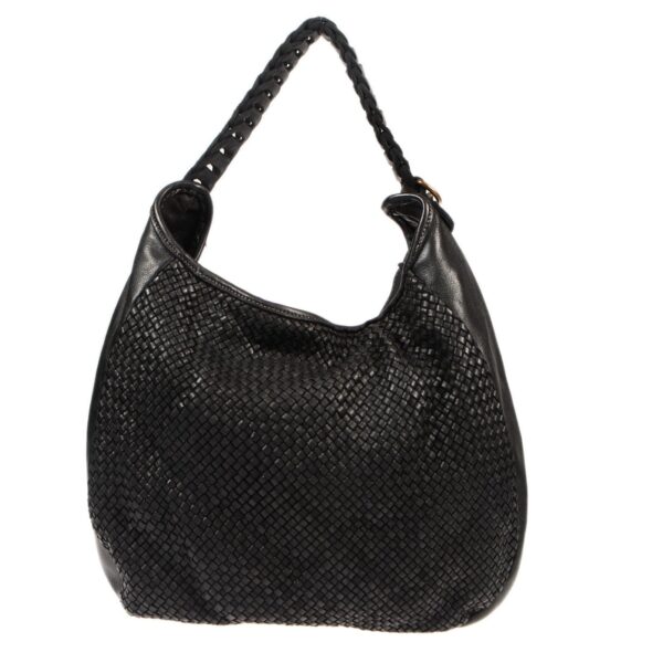 DE-6720 BLACK (1) - Δερμάτινη τσάντα ώμου